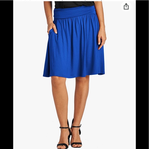 High Waist Flared Skirt with Pockets - Picture 1 of 4